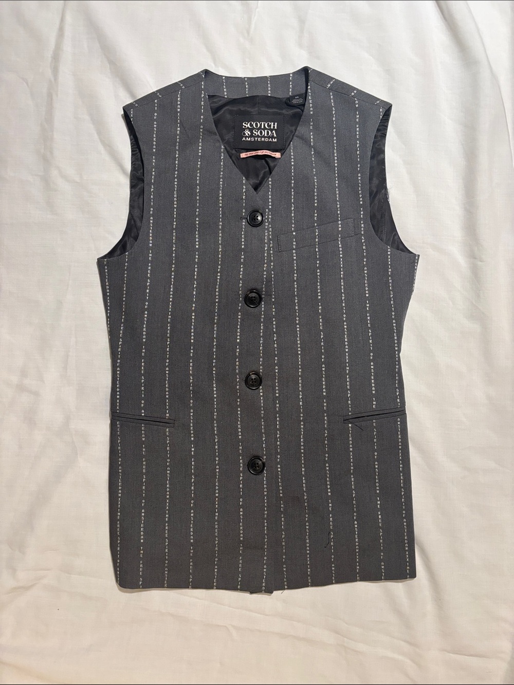 Scotch & Soda Charcoal Pinstripe Vest